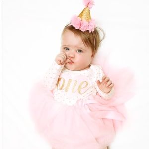 First Birthday Dress and Matching Hat